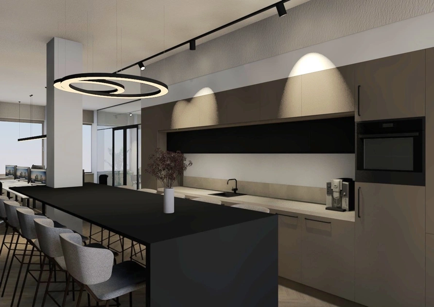 Ontwerp - 3D render van de ruimte